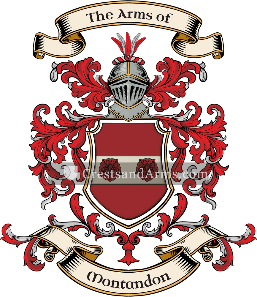The Montandon coat of arms, drawn from the recorded blazon