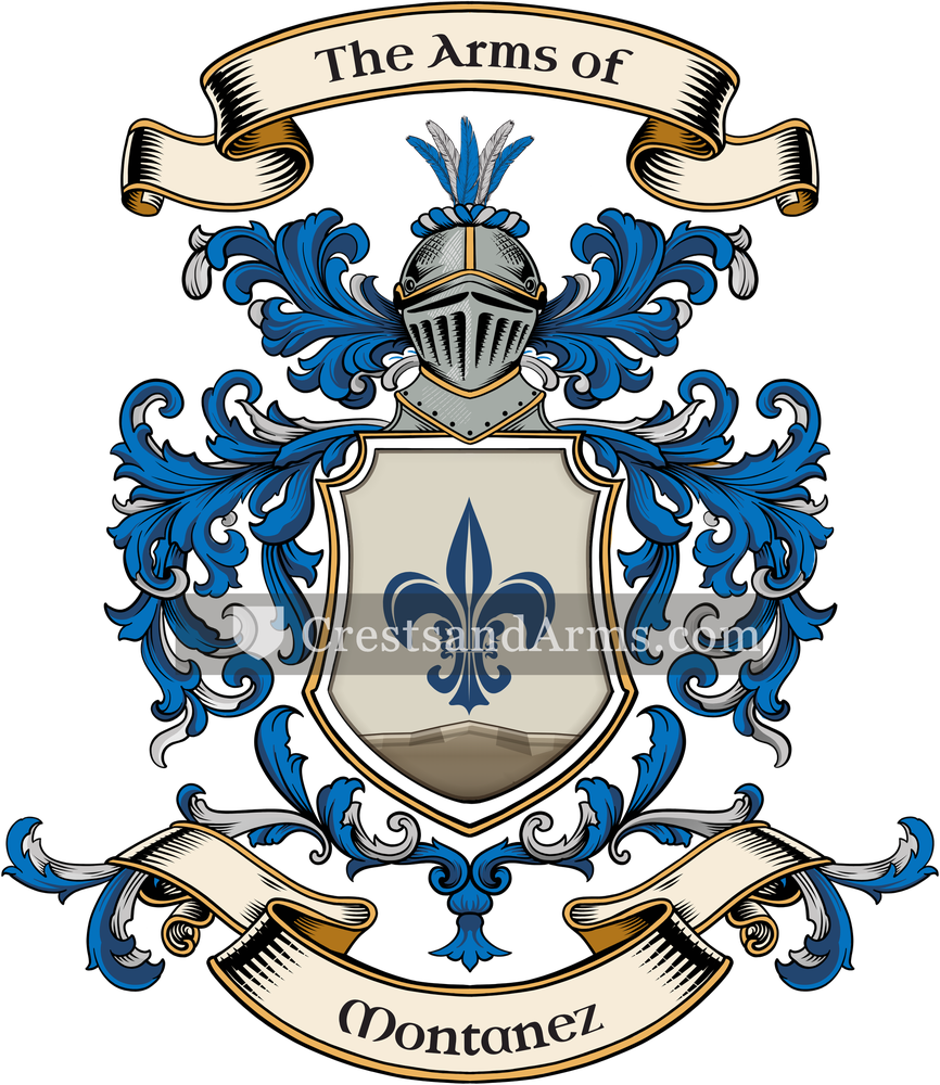 The Montanez coat of arms, drawn from the recorded blazon