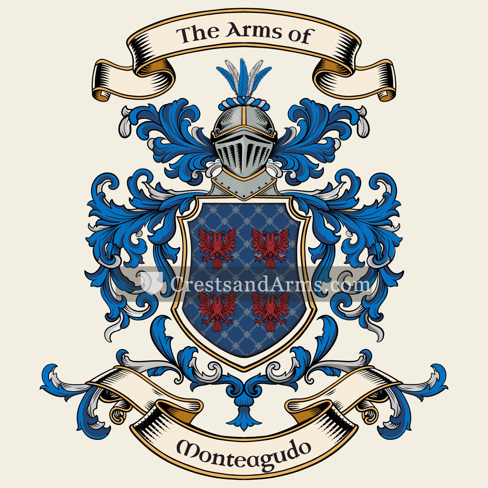 The Monteagudo coat of arms, drawn from the recorded blazon