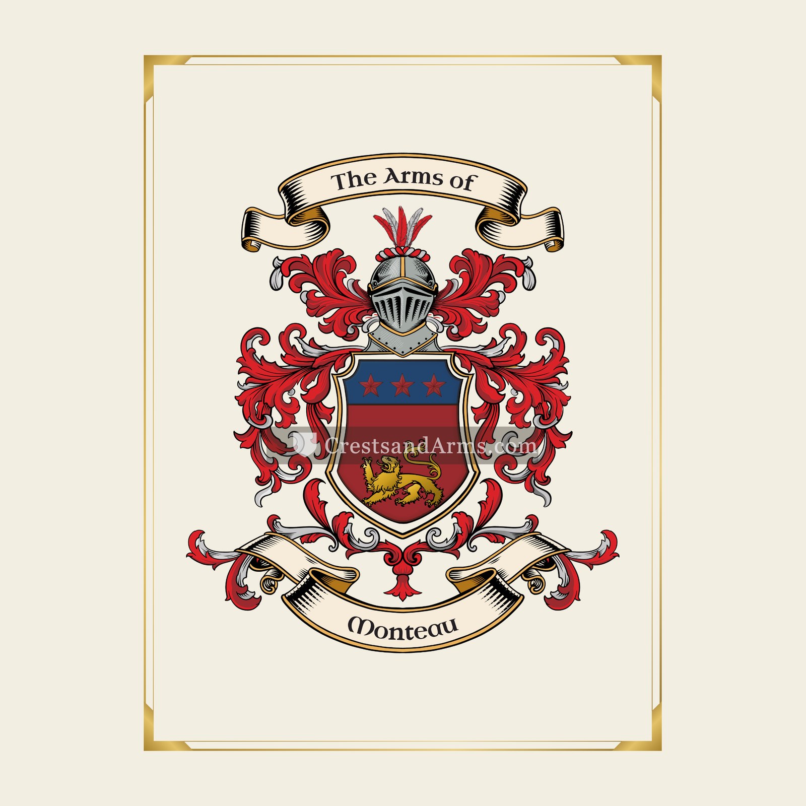 With gold border