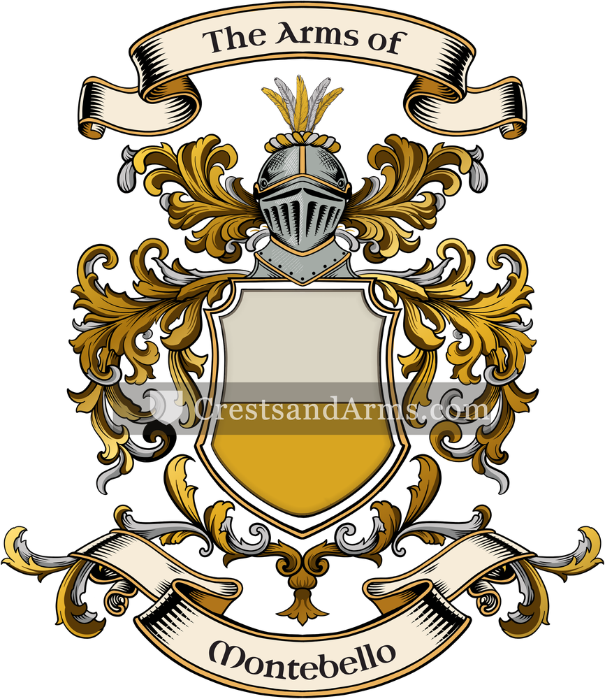 The Montebello coat of arms, drawn from the recorded blazon
