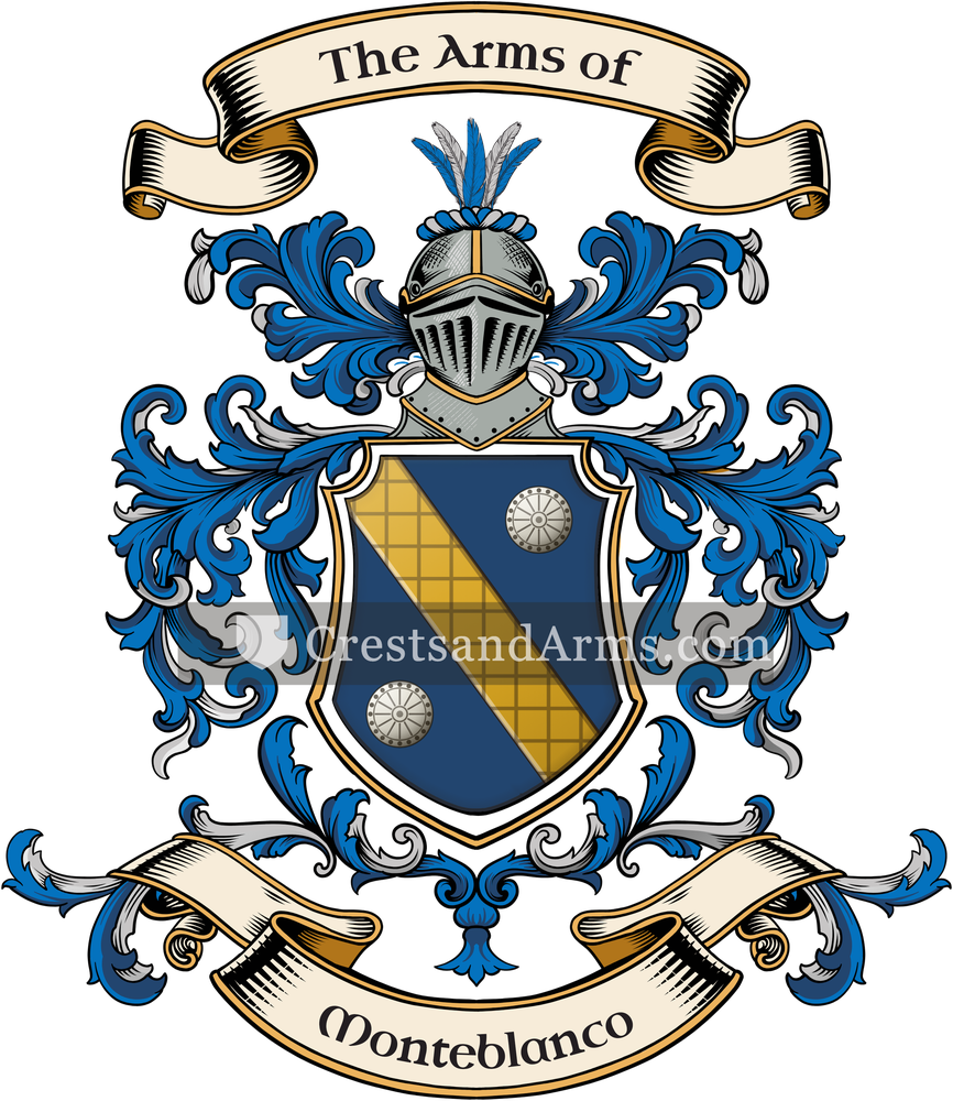 The Monteblanco coat of arms, drawn from the recorded blazon