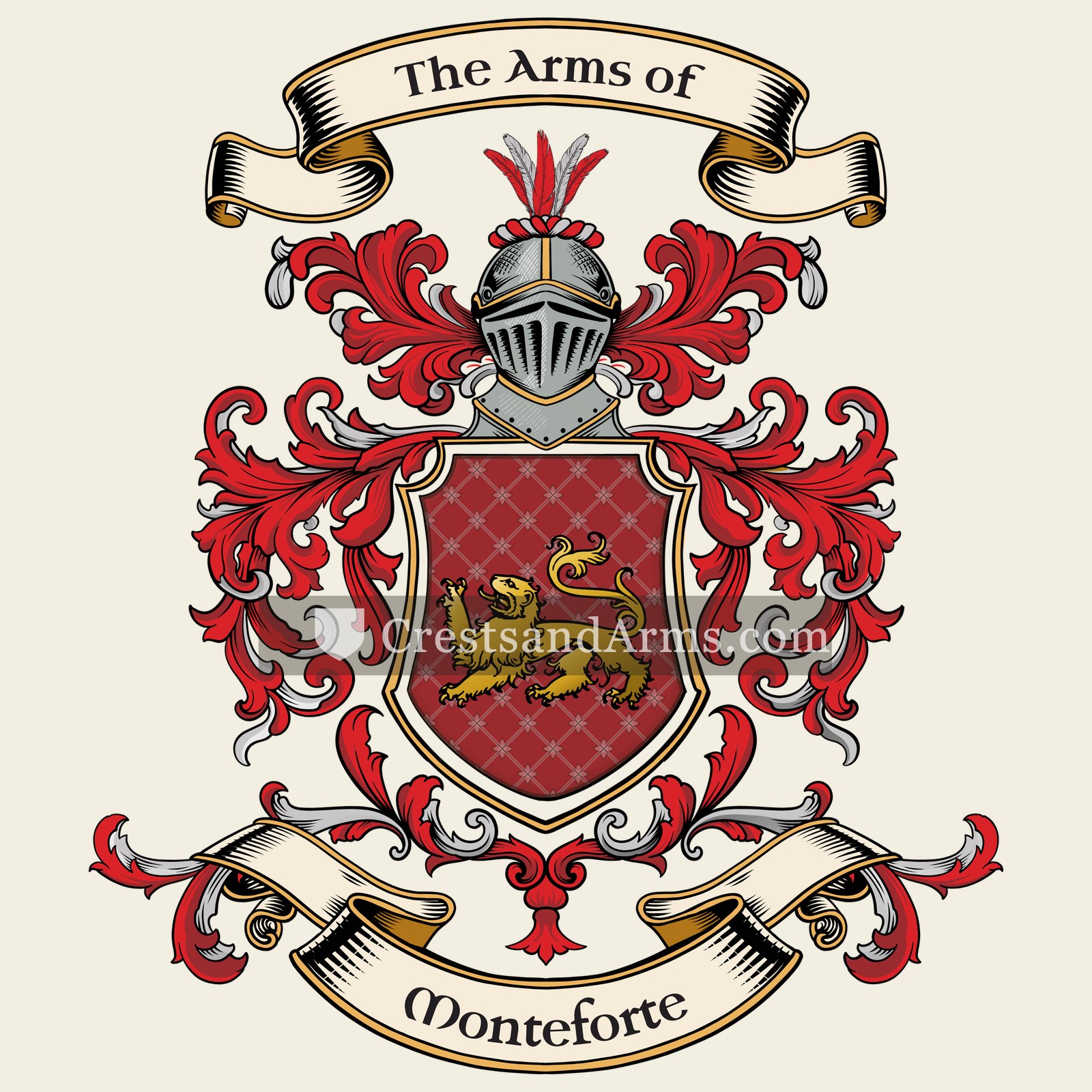The Monteforte coat of arms, drawn from the recorded blazon