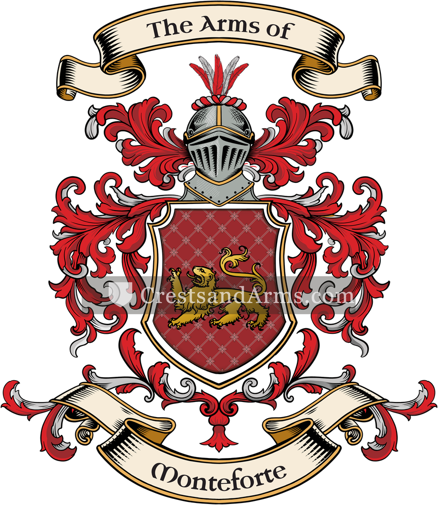The Monteforte coat of arms, drawn from the recorded blazon