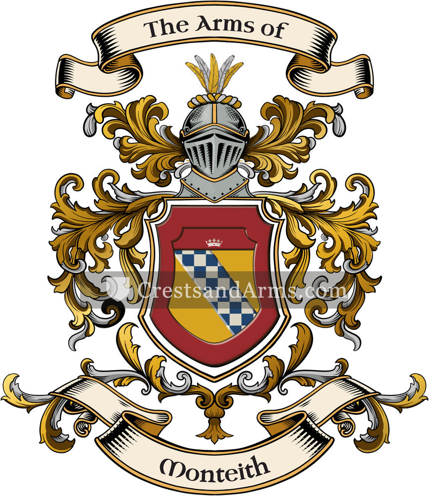 The Monteith coat of arms, drawn from the recorded blazon