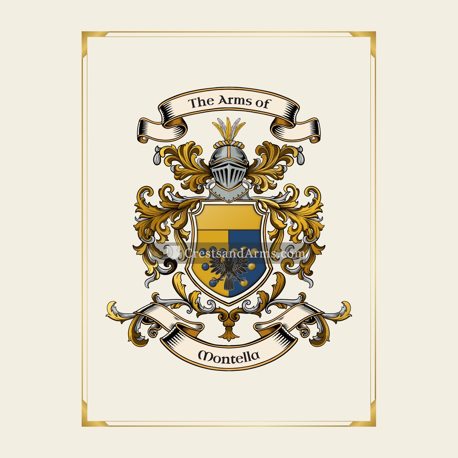 With gold border