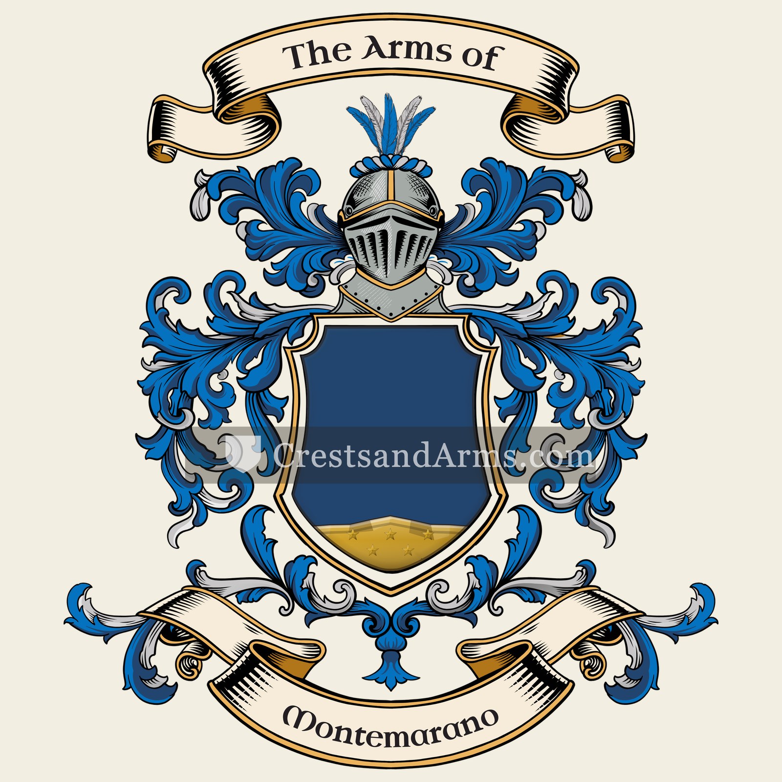 The Montemarano coat of arms, drawn from the recorded blazon