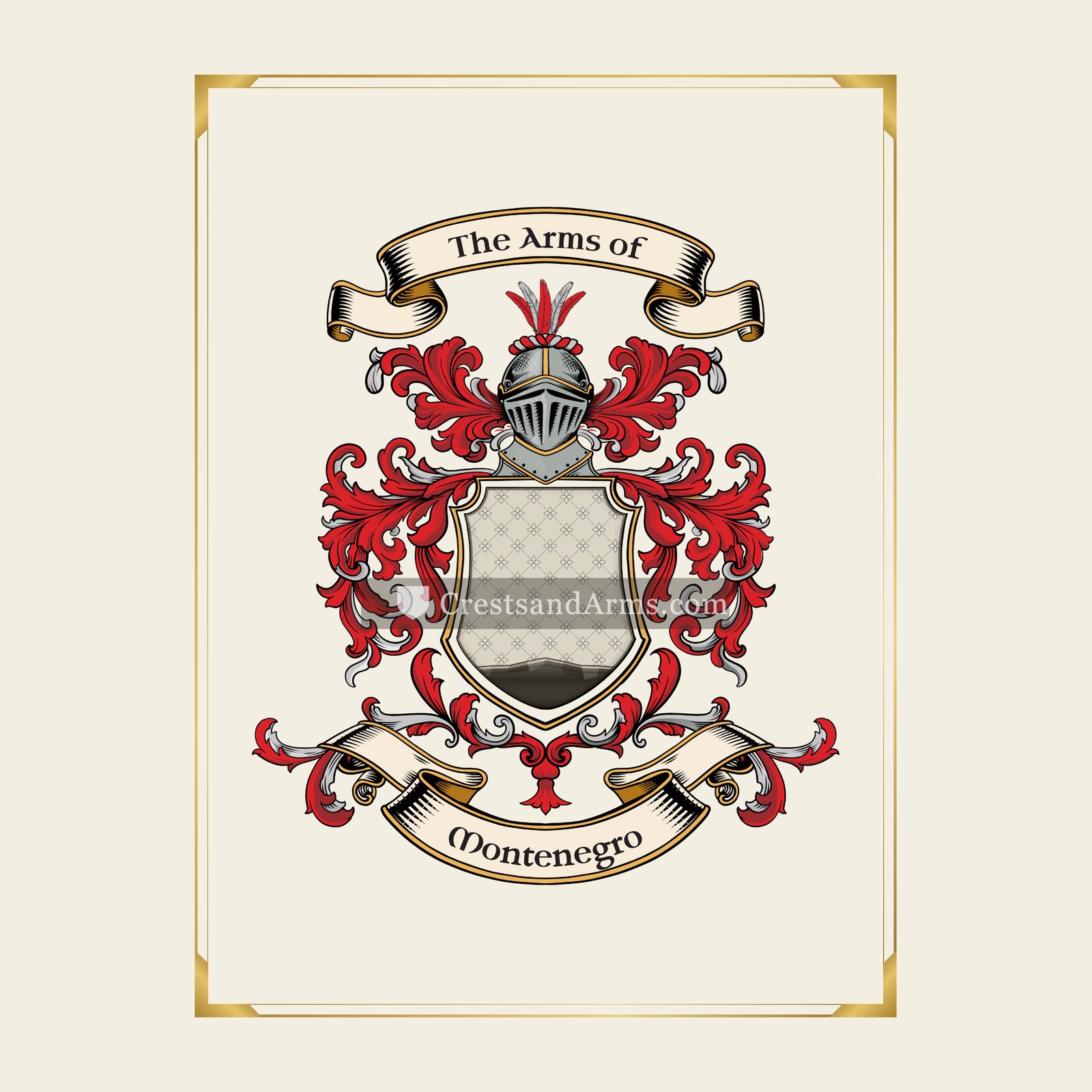 With gold border
