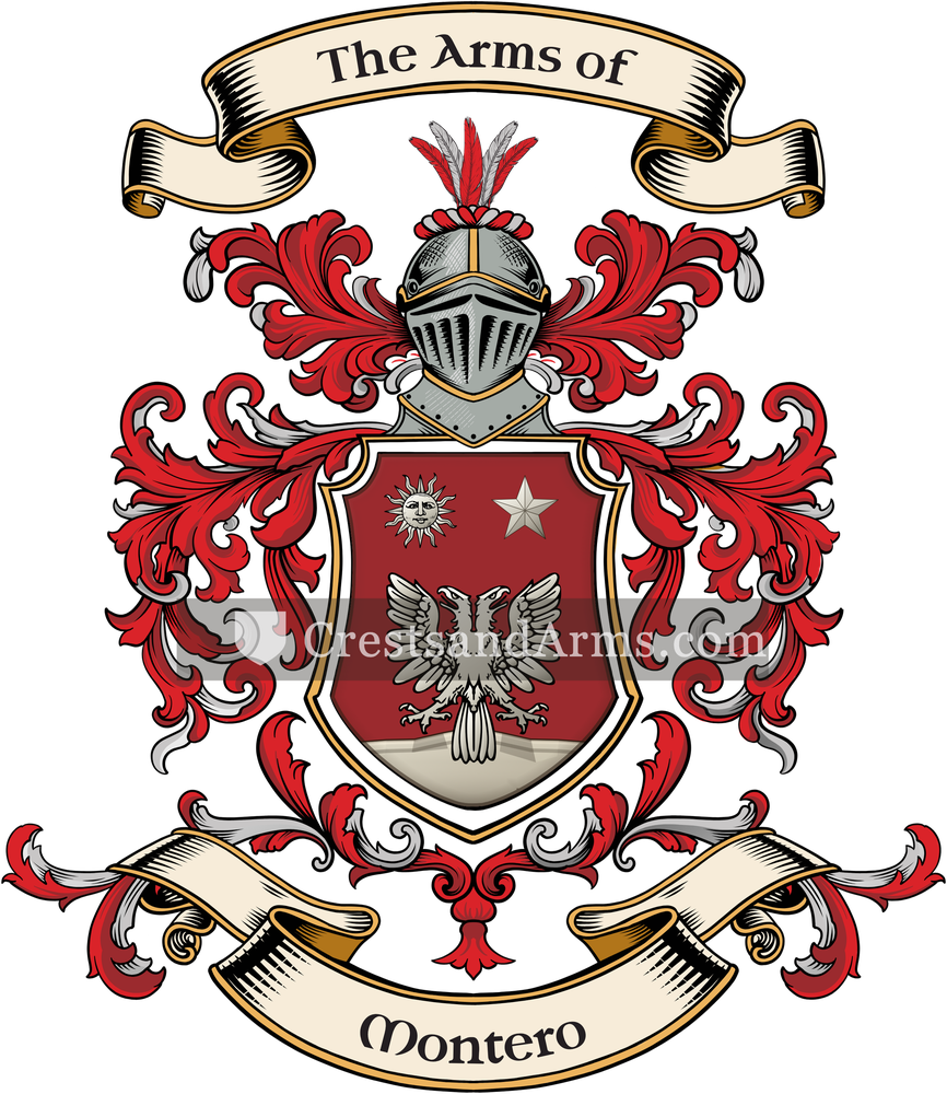 The Montero coat of arms, drawn from the recorded blazon