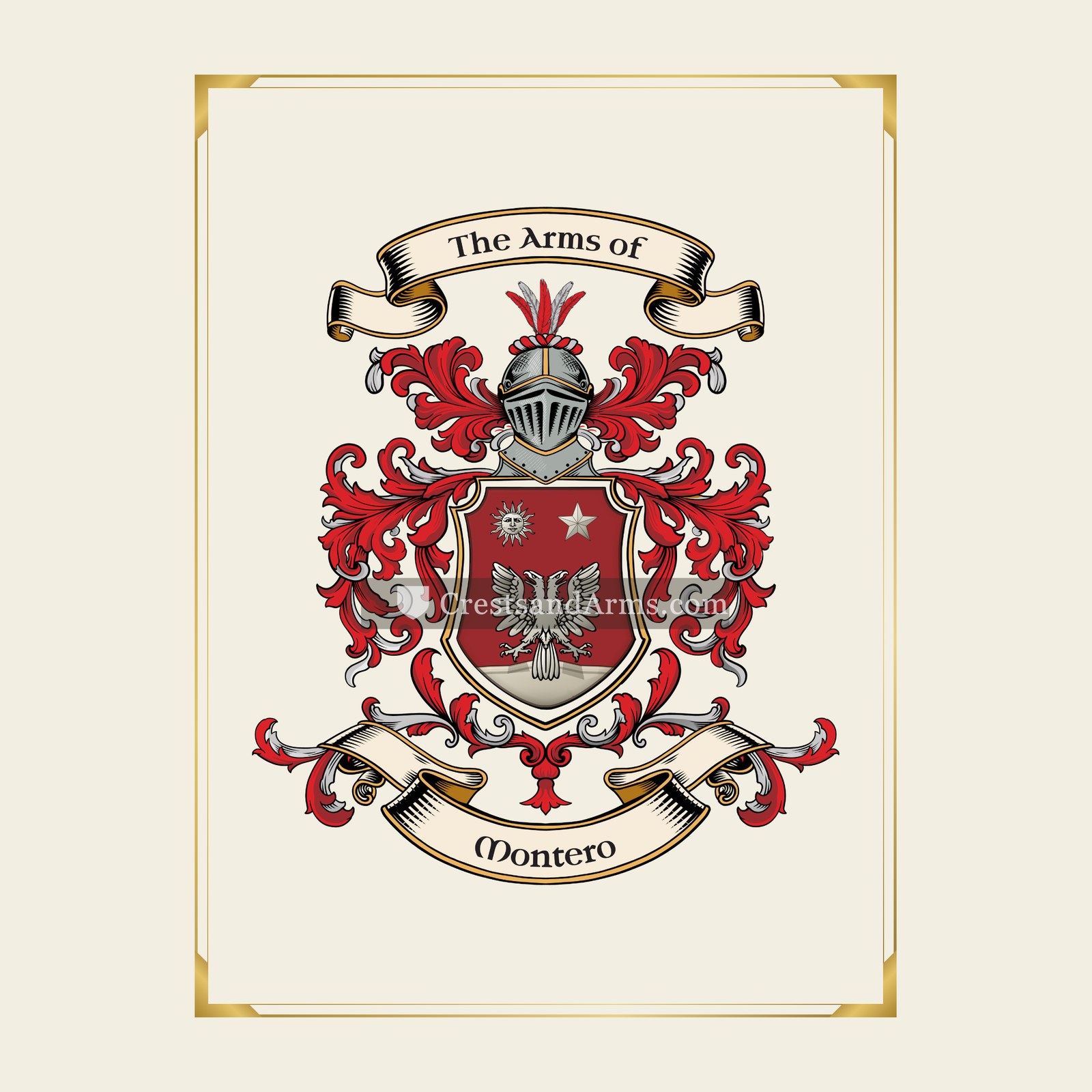 With gold border