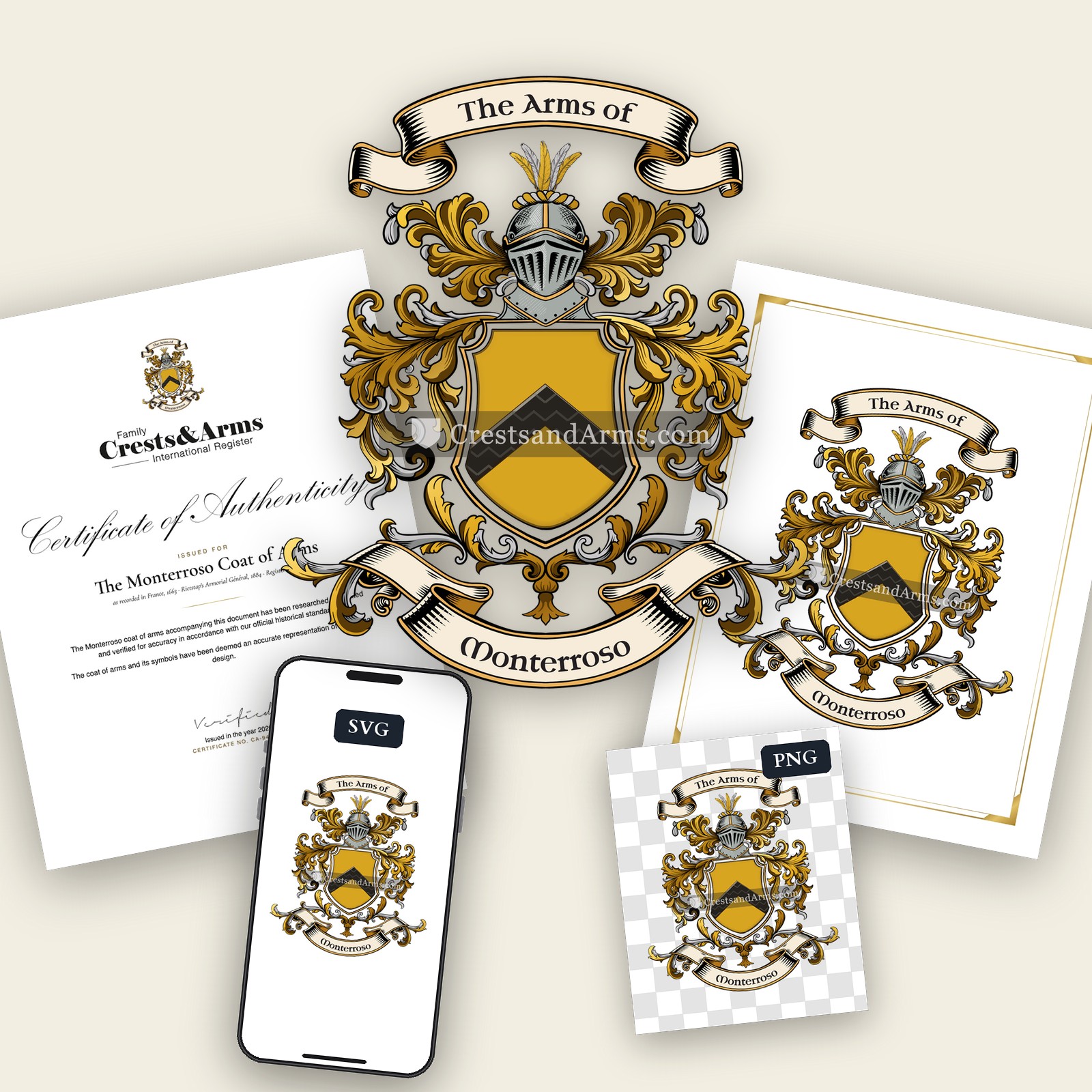 The Monterroso arms on the coat of arms — digital pack