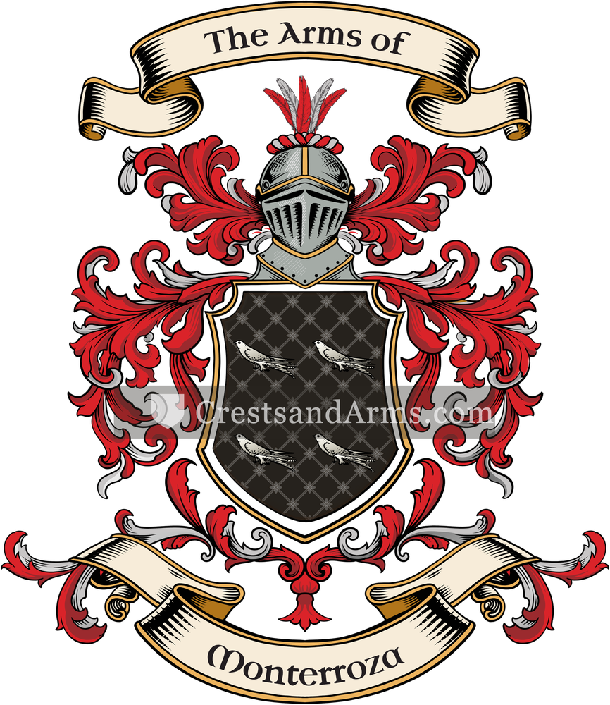 The Monterroza coat of arms, drawn from the recorded blazon