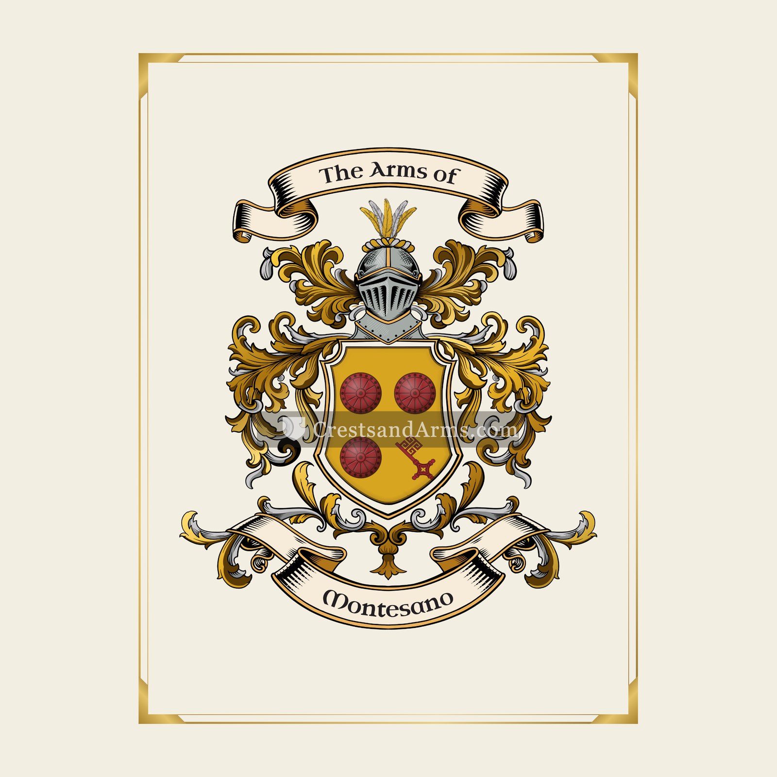 With gold border