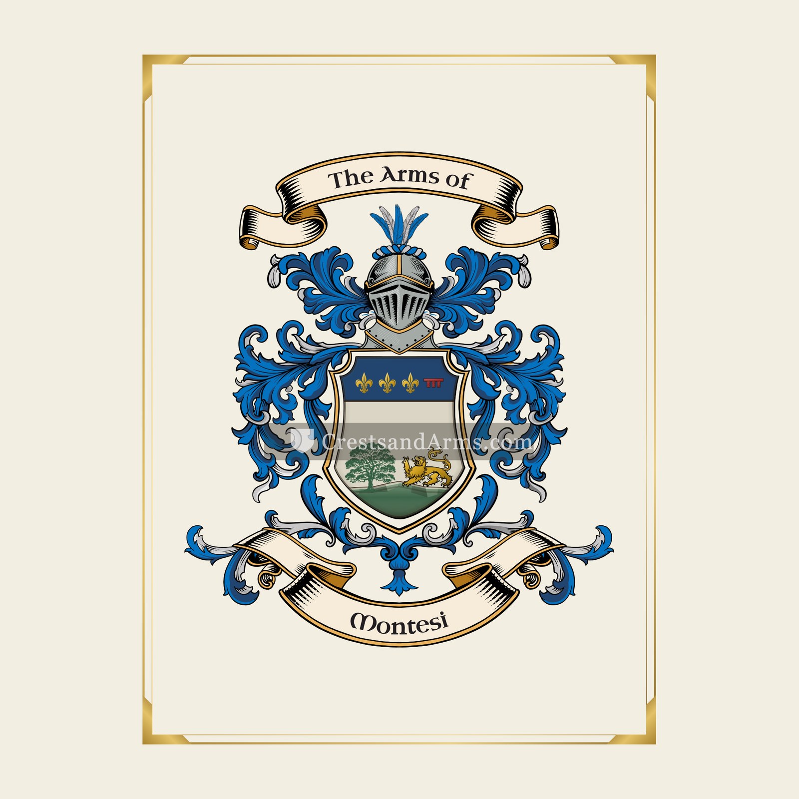 With gold border