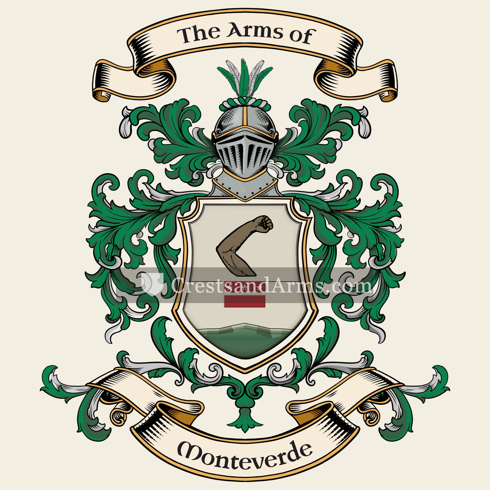 The Monteverde coat of arms, drawn from the recorded blazon