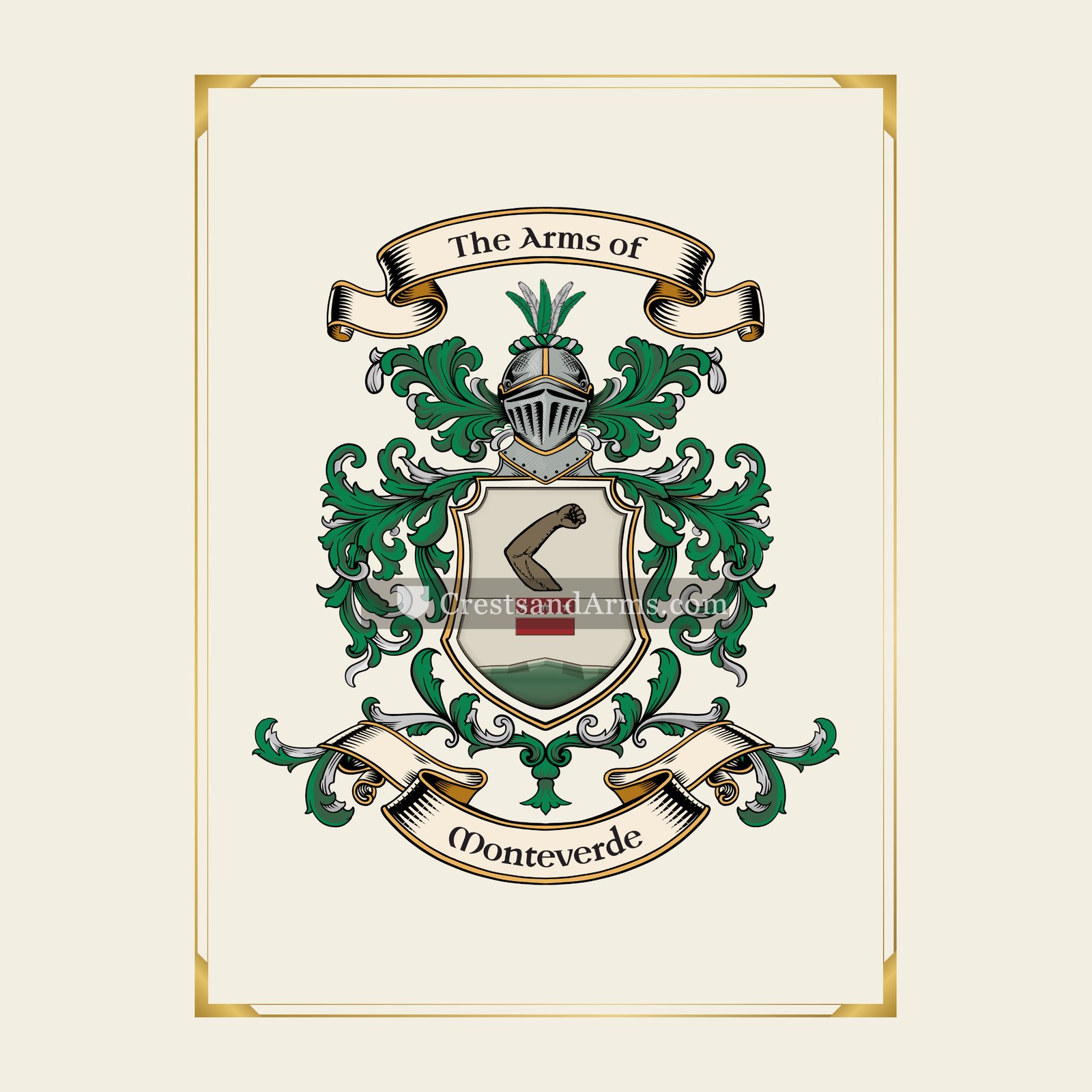 With gold border