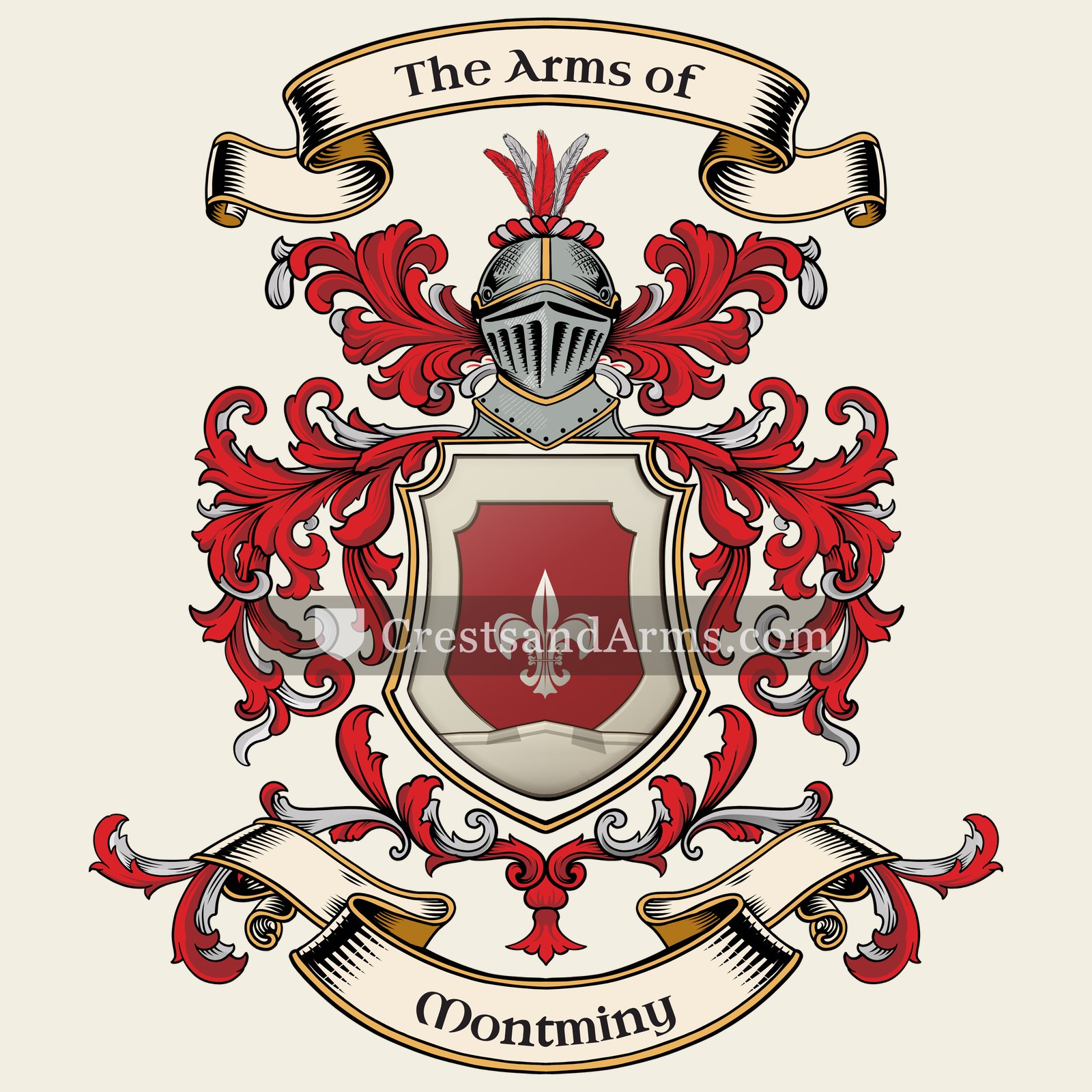 The Montminy coat of arms, drawn from the recorded blazon