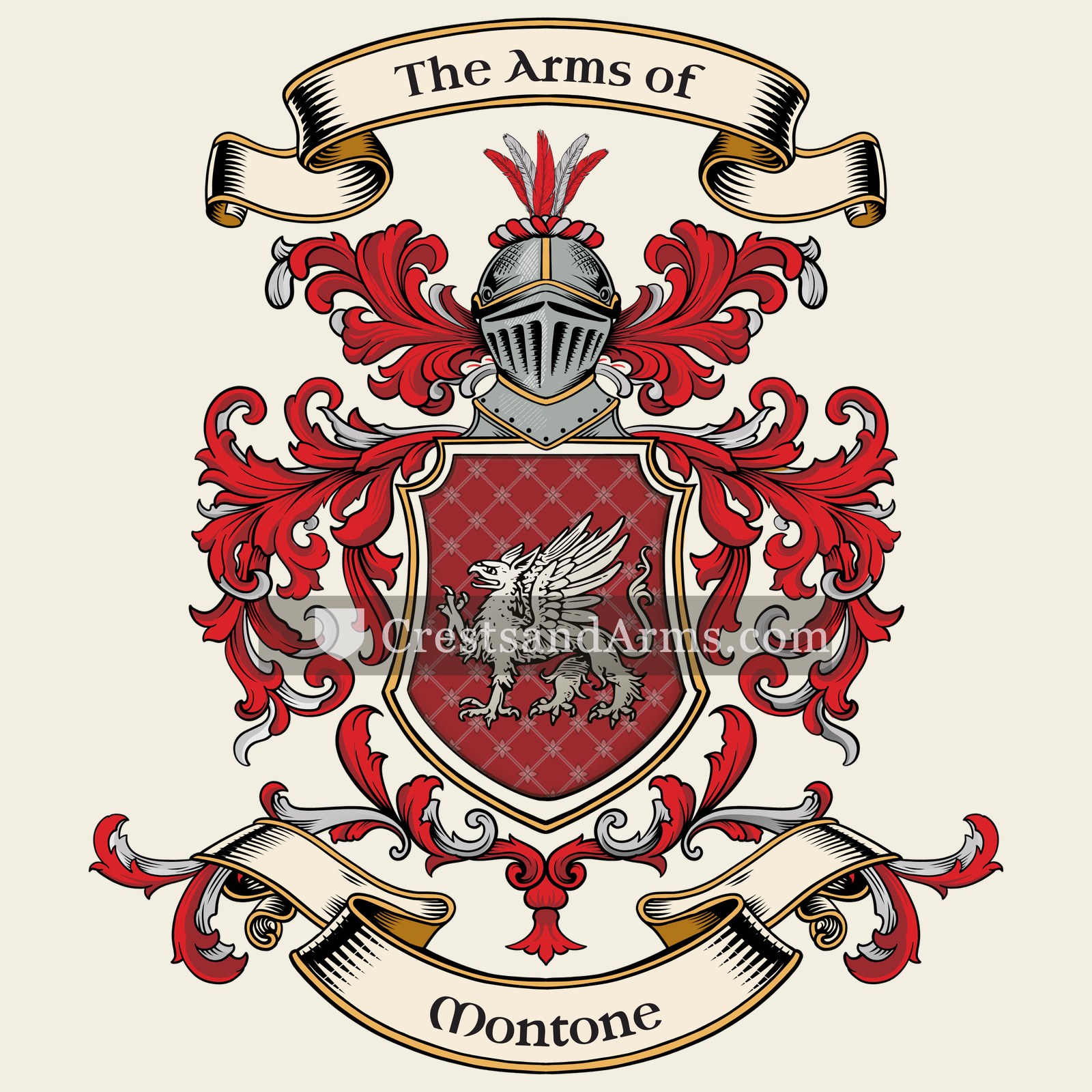 The Montone coat of arms, drawn from the recorded blazon