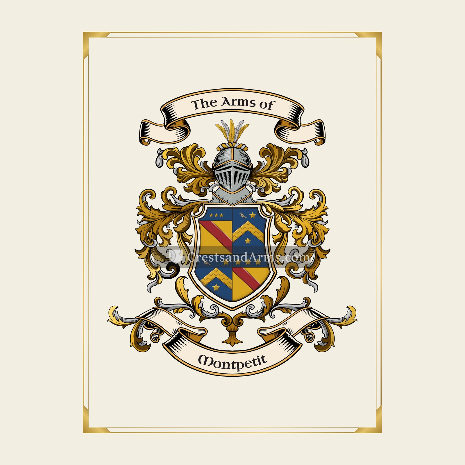 With gold border