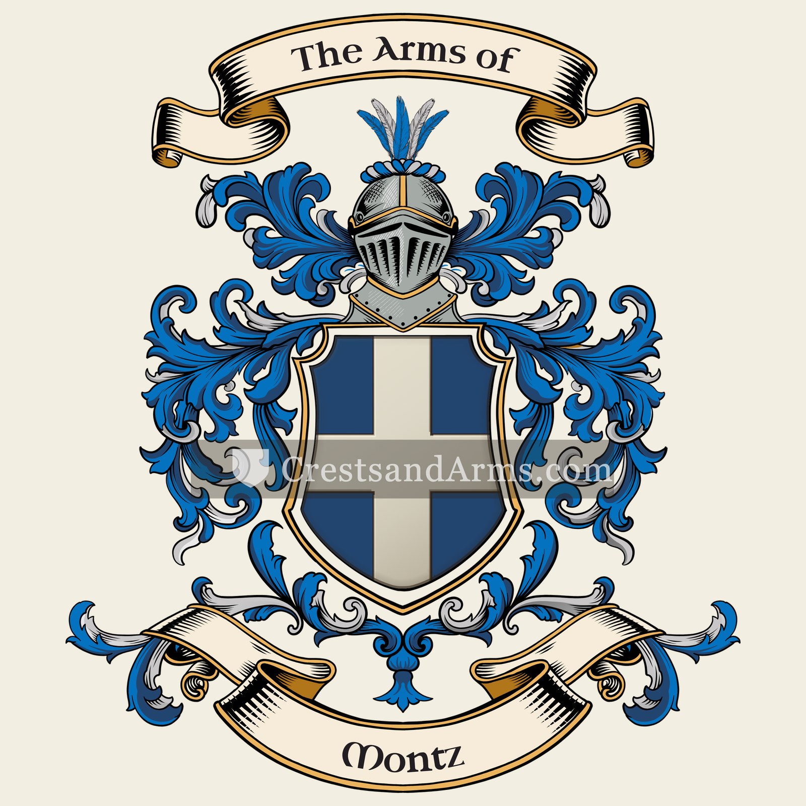 The Montz coat of arms, drawn from the recorded blazon