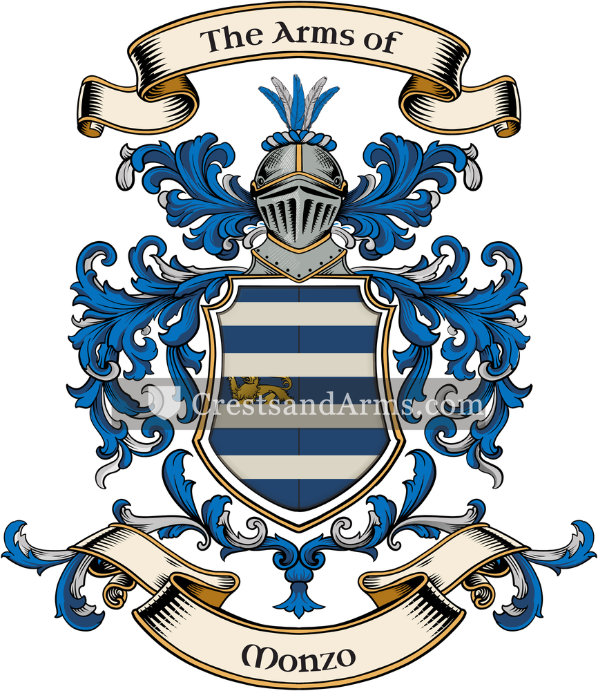 The Monzo coat of arms, drawn from the recorded blazon