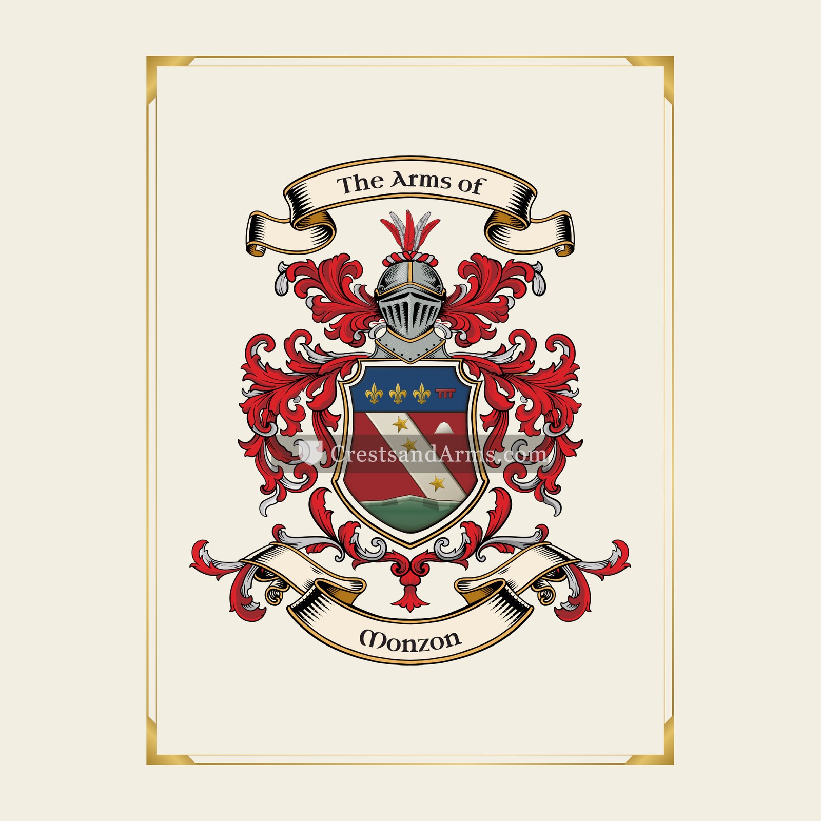 With gold border