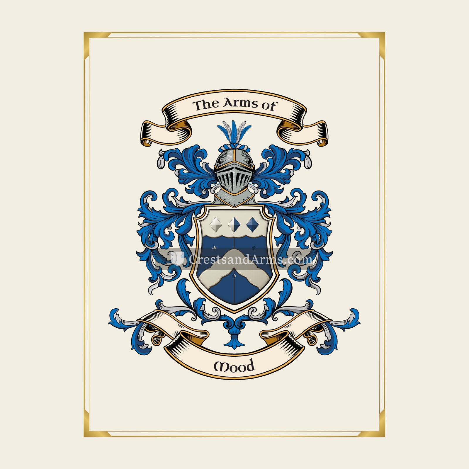 With gold border