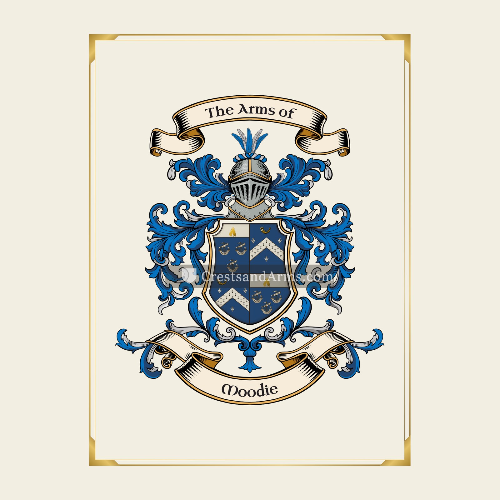 With gold border