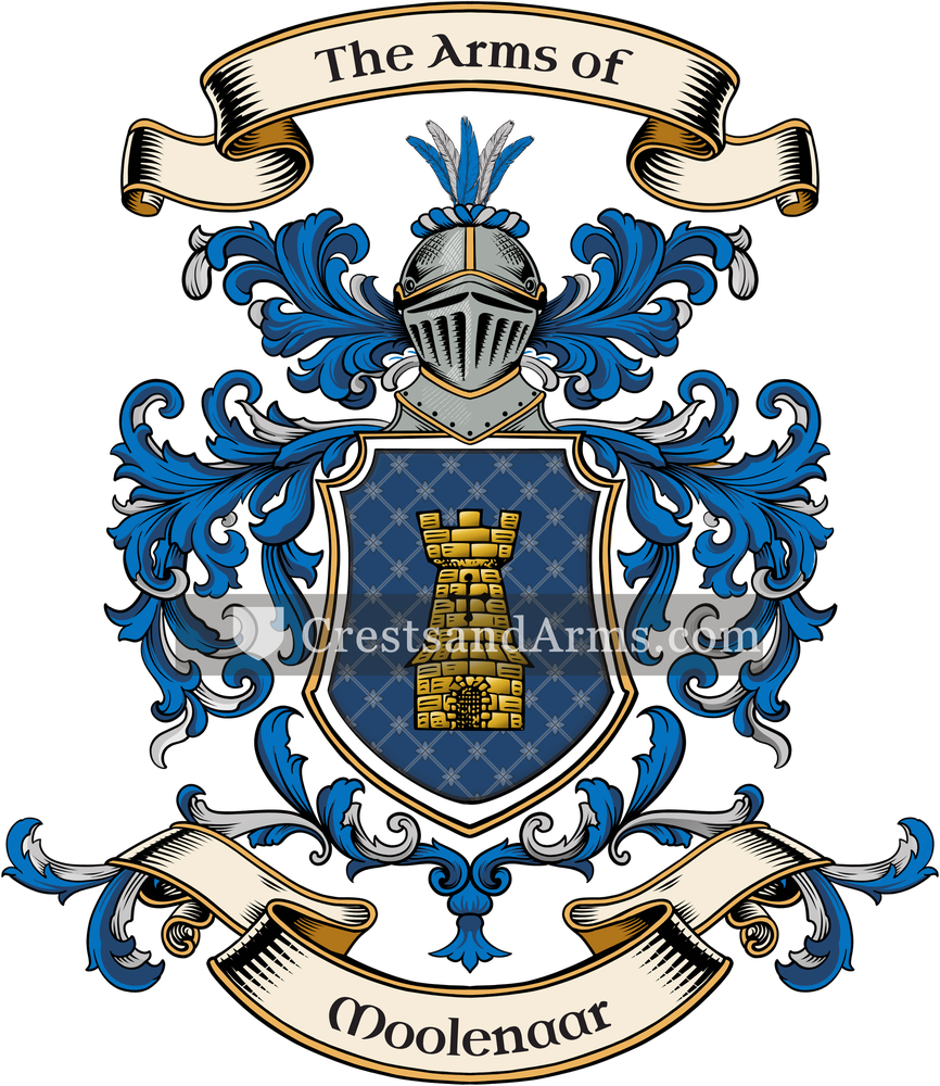 The Moolenaar coat of arms, drawn from the recorded blazon