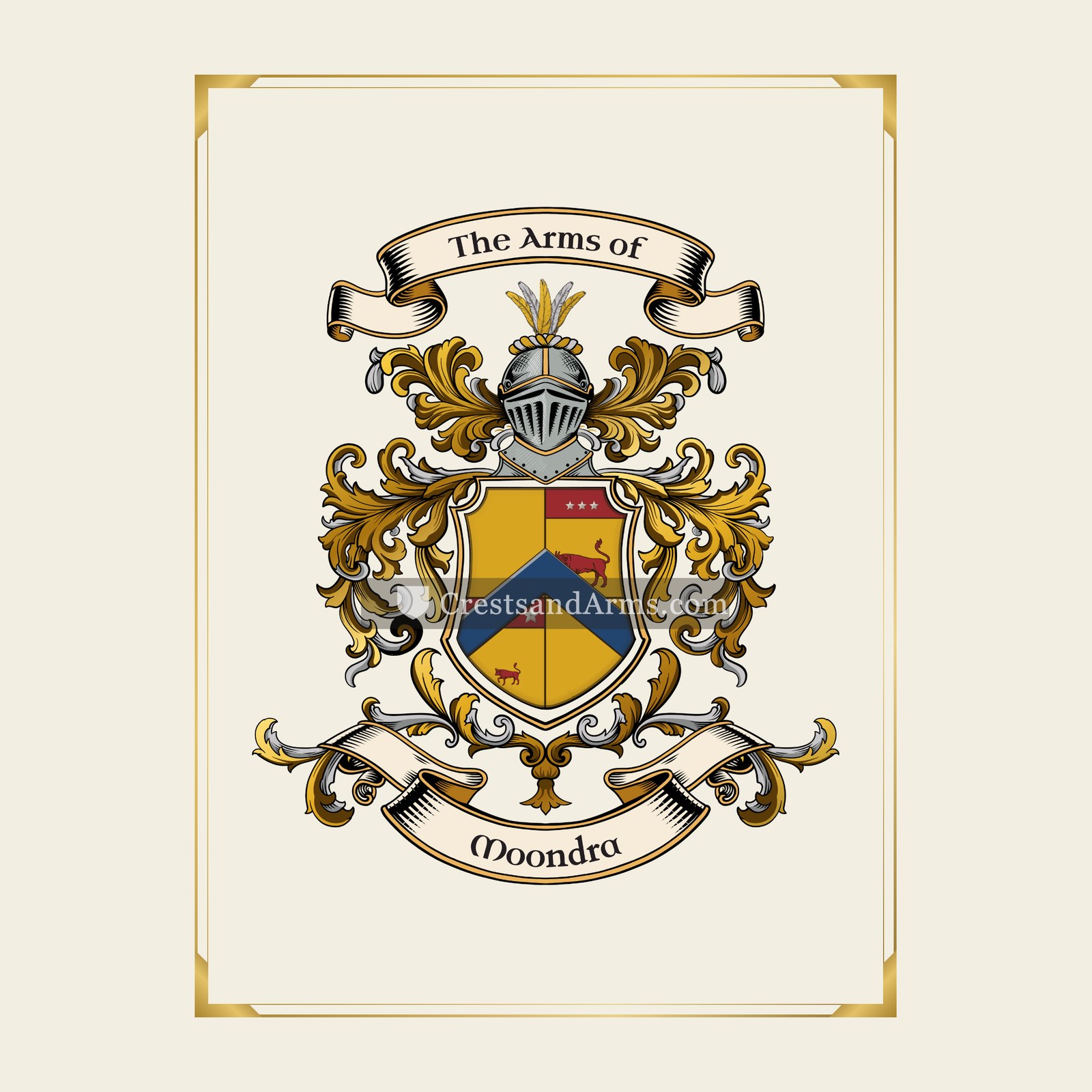 With gold border