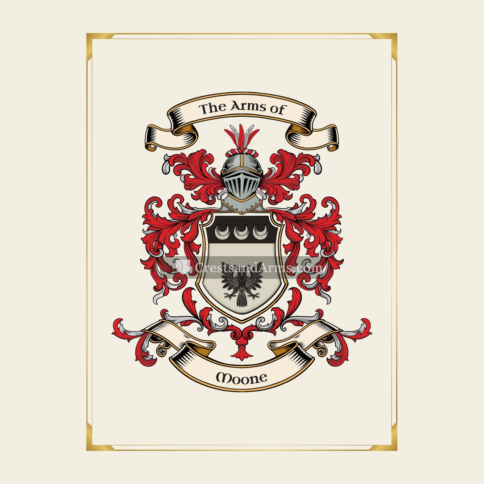 With gold border