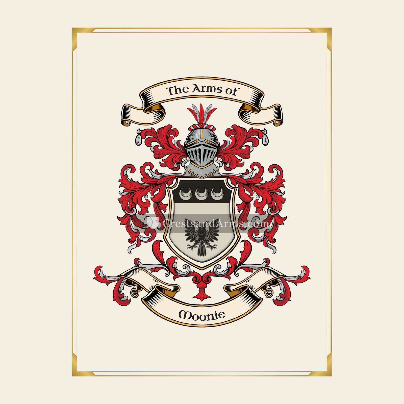 With gold border