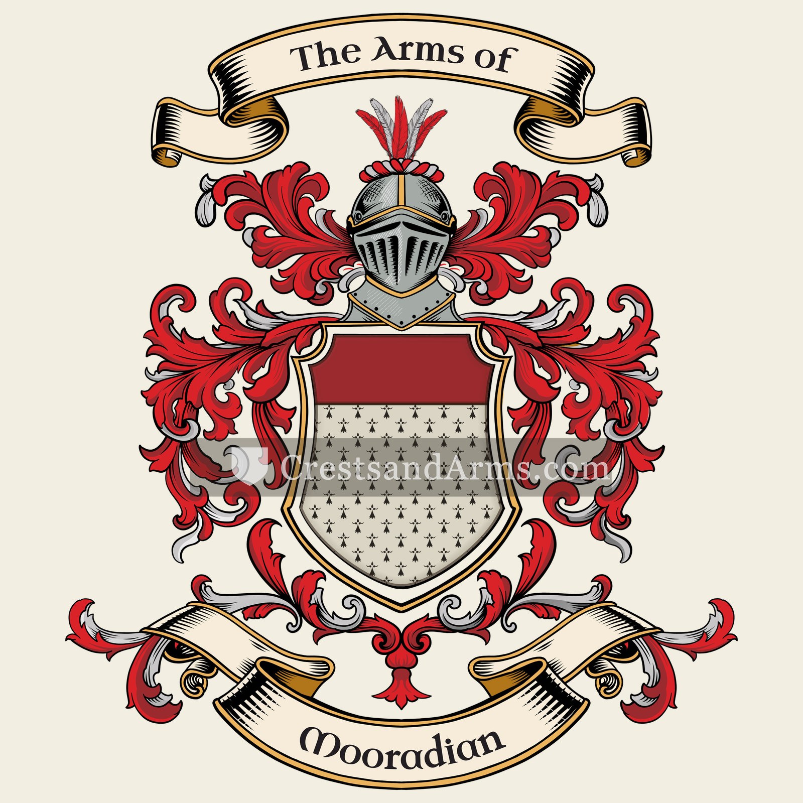 The Mooradian coat of arms, drawn from the recorded blazon