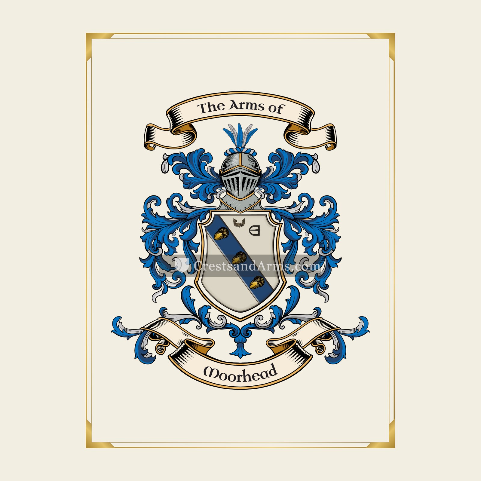 With gold border