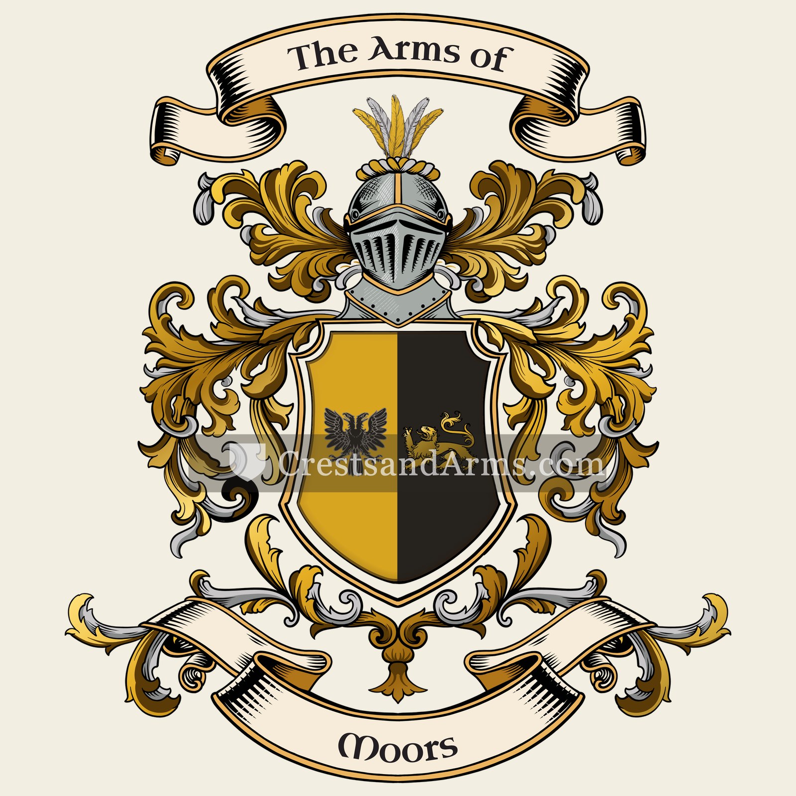 The Moors coat of arms, drawn from the recorded blazon