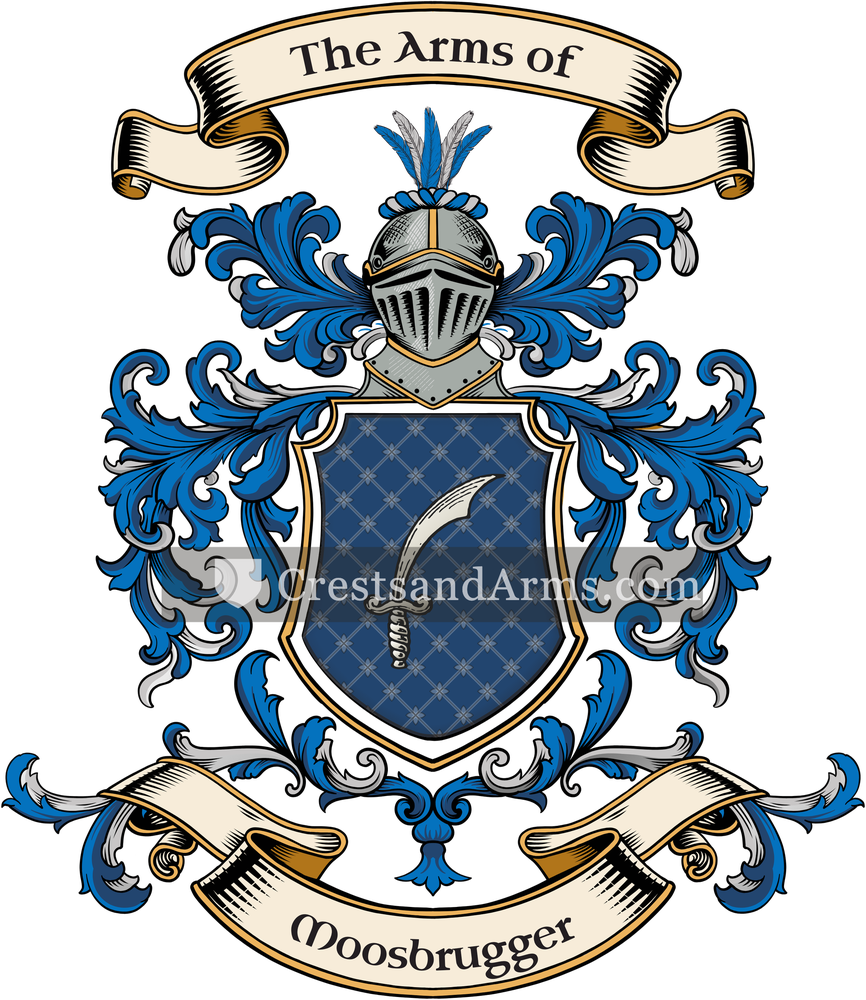 The Moosbrugger coat of arms, drawn from the recorded blazon