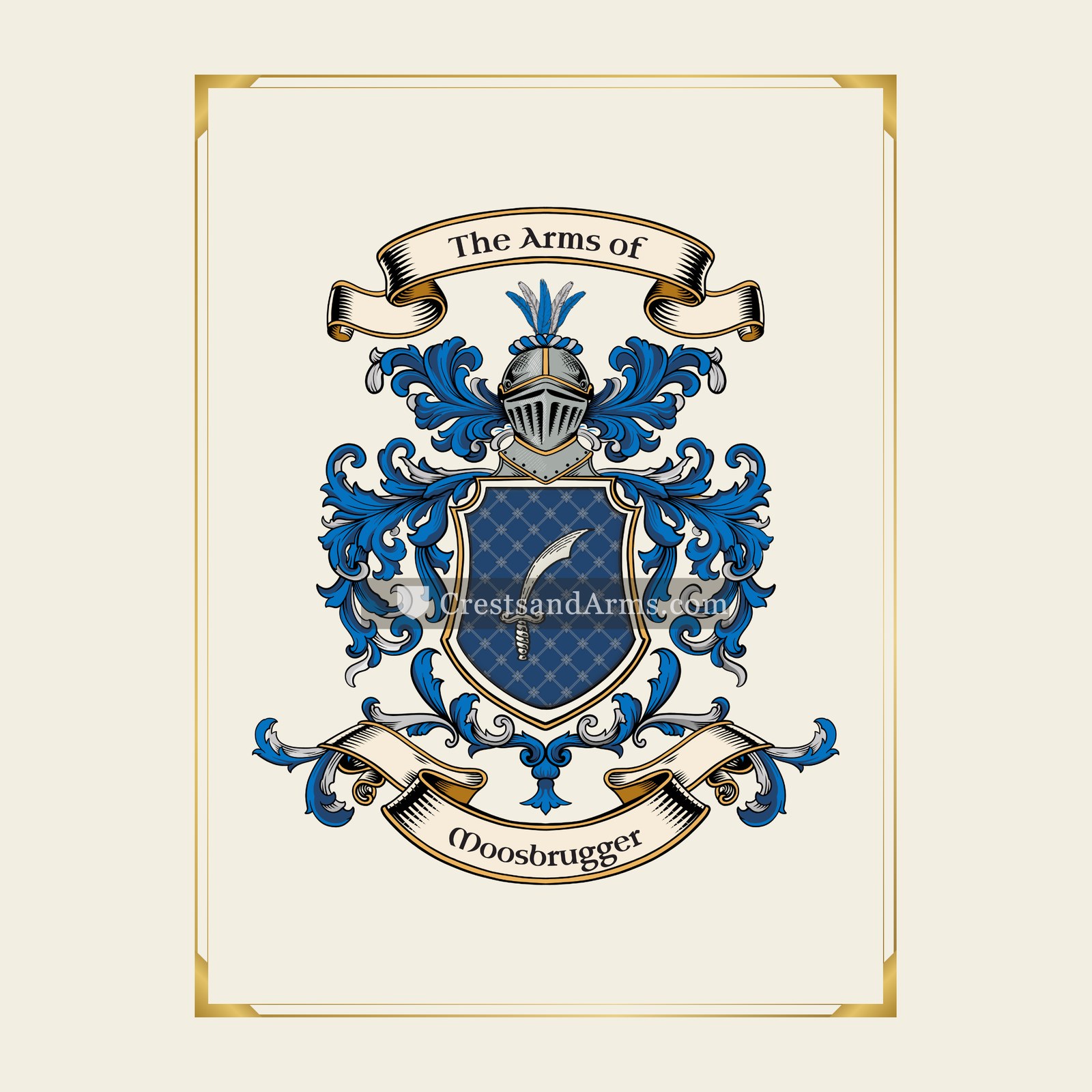 With gold border
