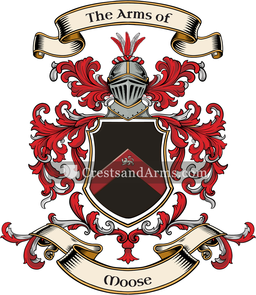 The Moose coat of arms, drawn from the recorded blazon