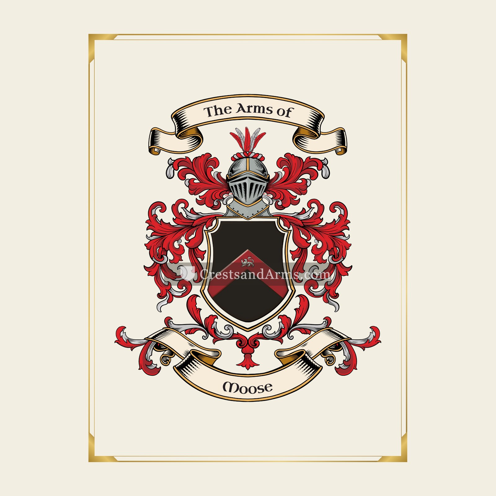 With gold border
