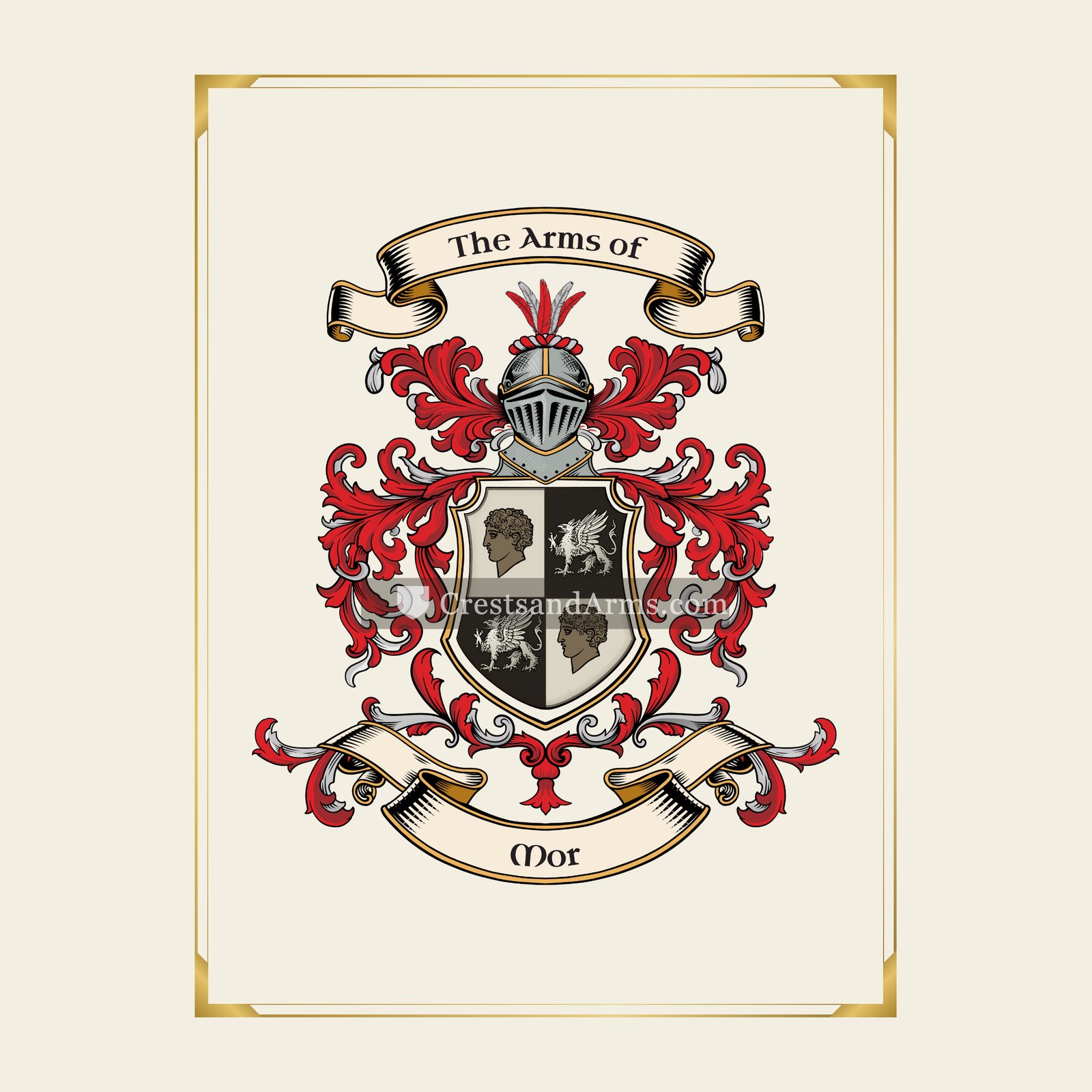 With gold border