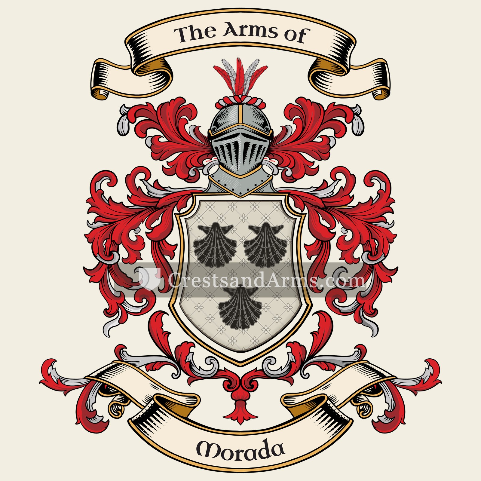 The Morada coat of arms, drawn from the recorded blazon