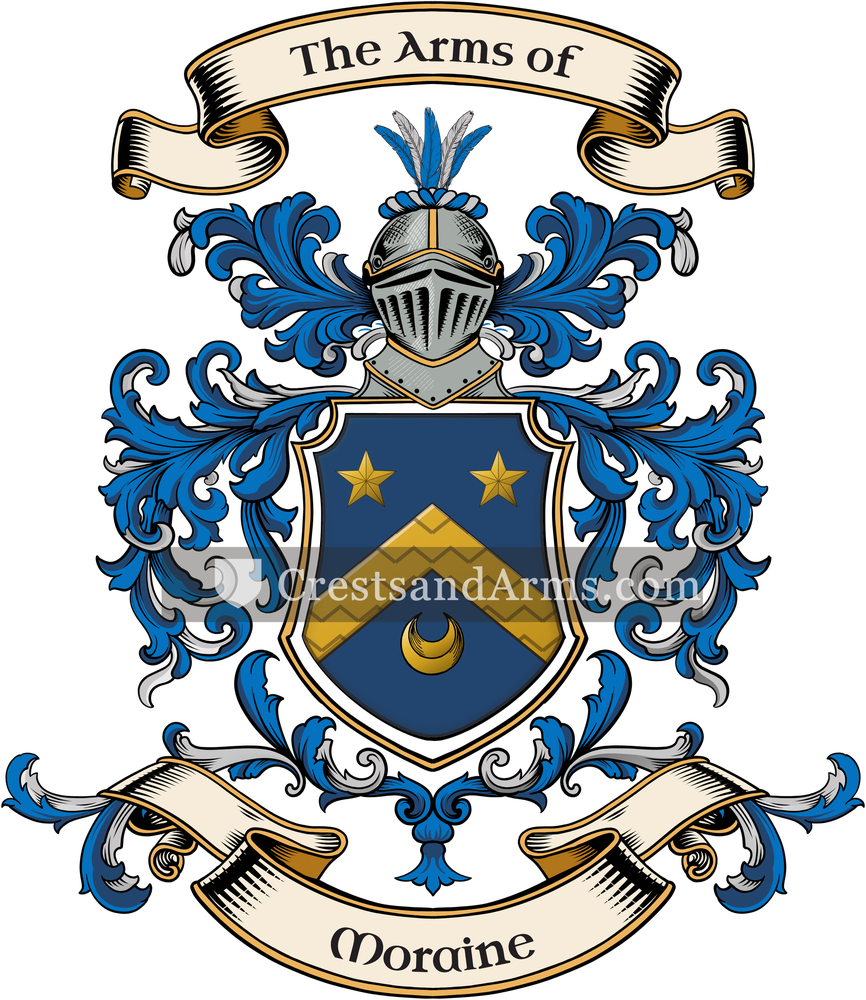 The Moraine coat of arms, drawn from the recorded blazon