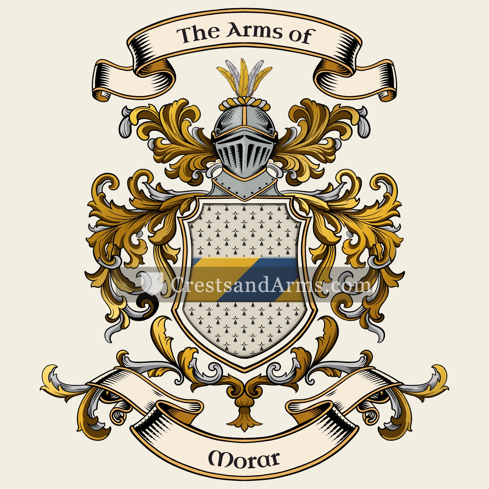 The Morar coat of arms, drawn from the recorded blazon