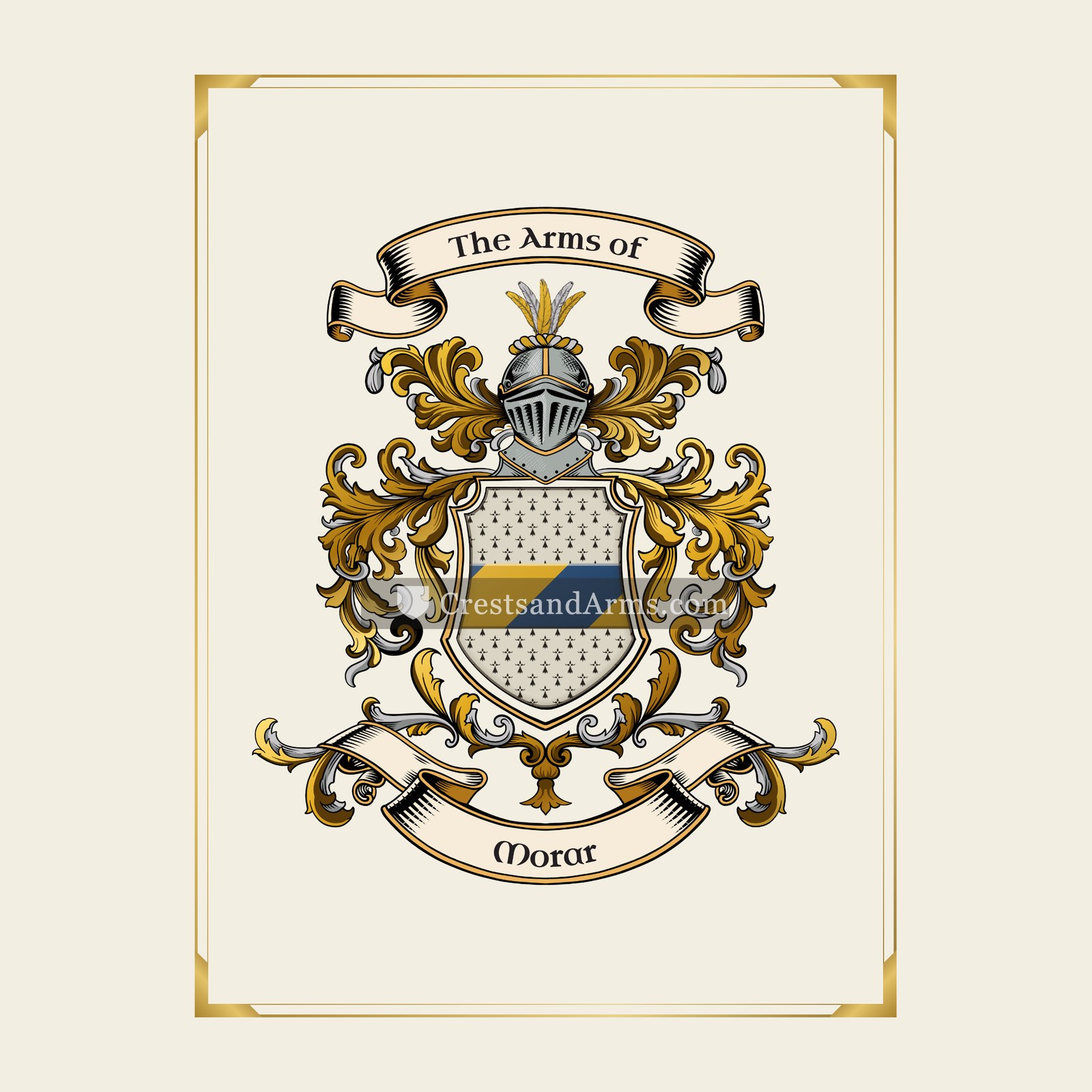 With gold border