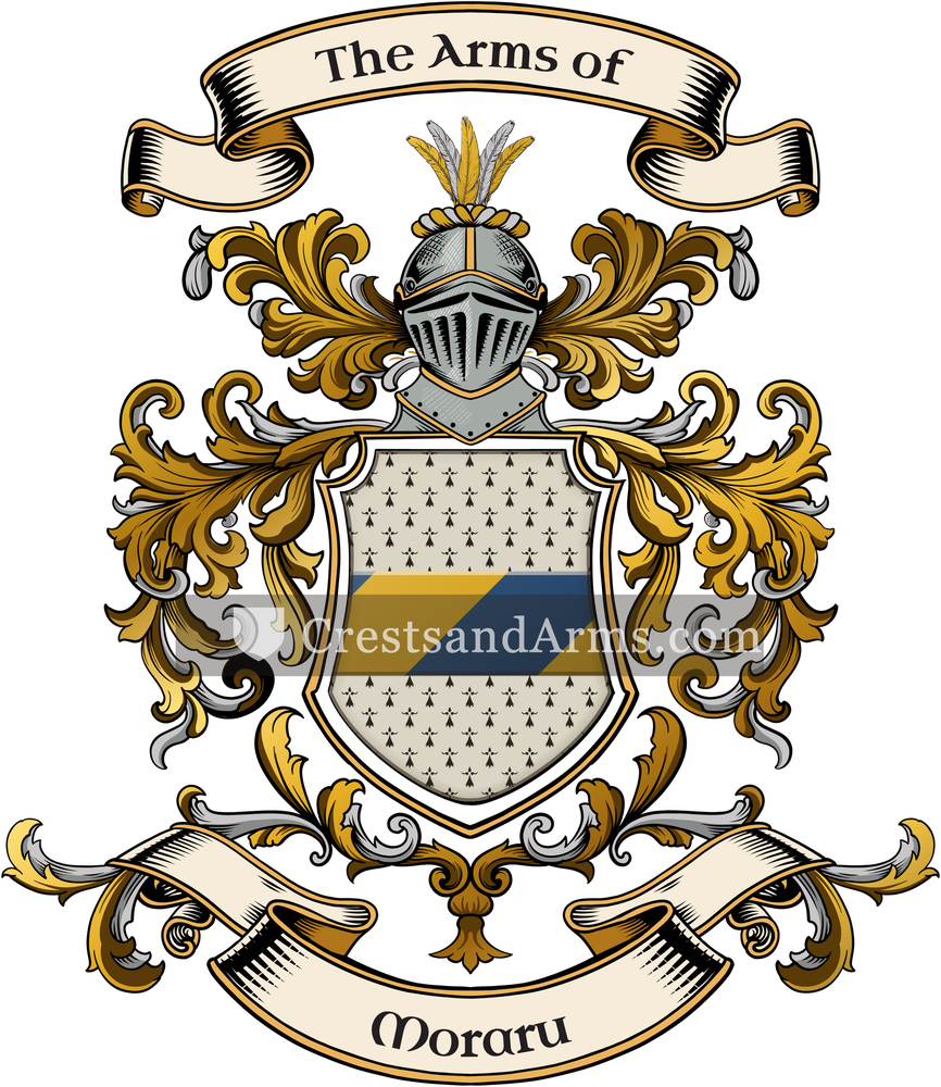 The Moraru coat of arms, drawn from the recorded blazon