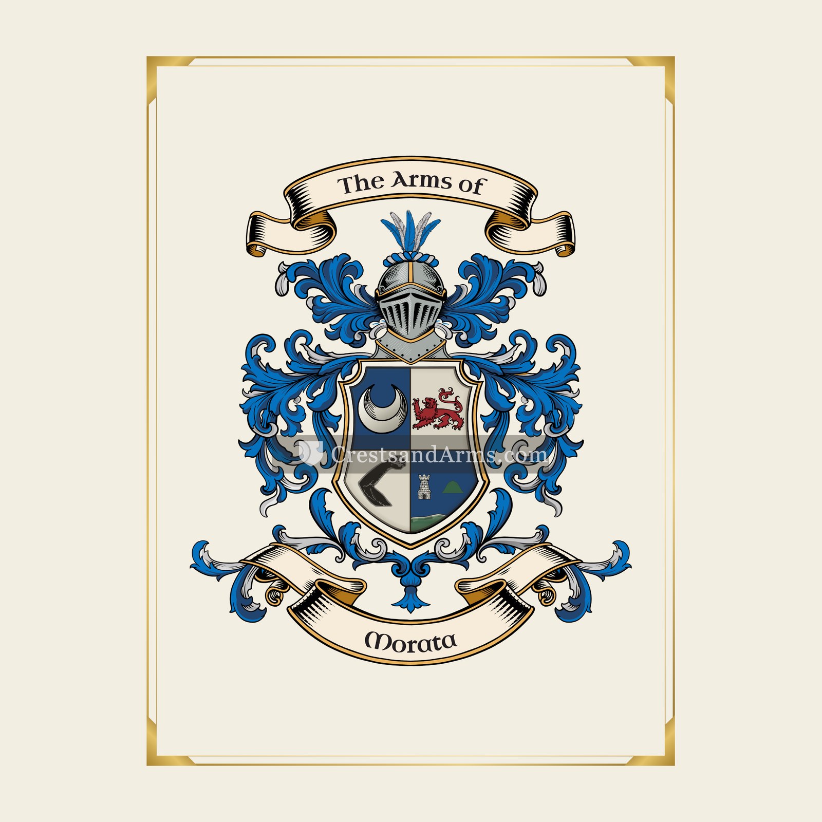 With gold border