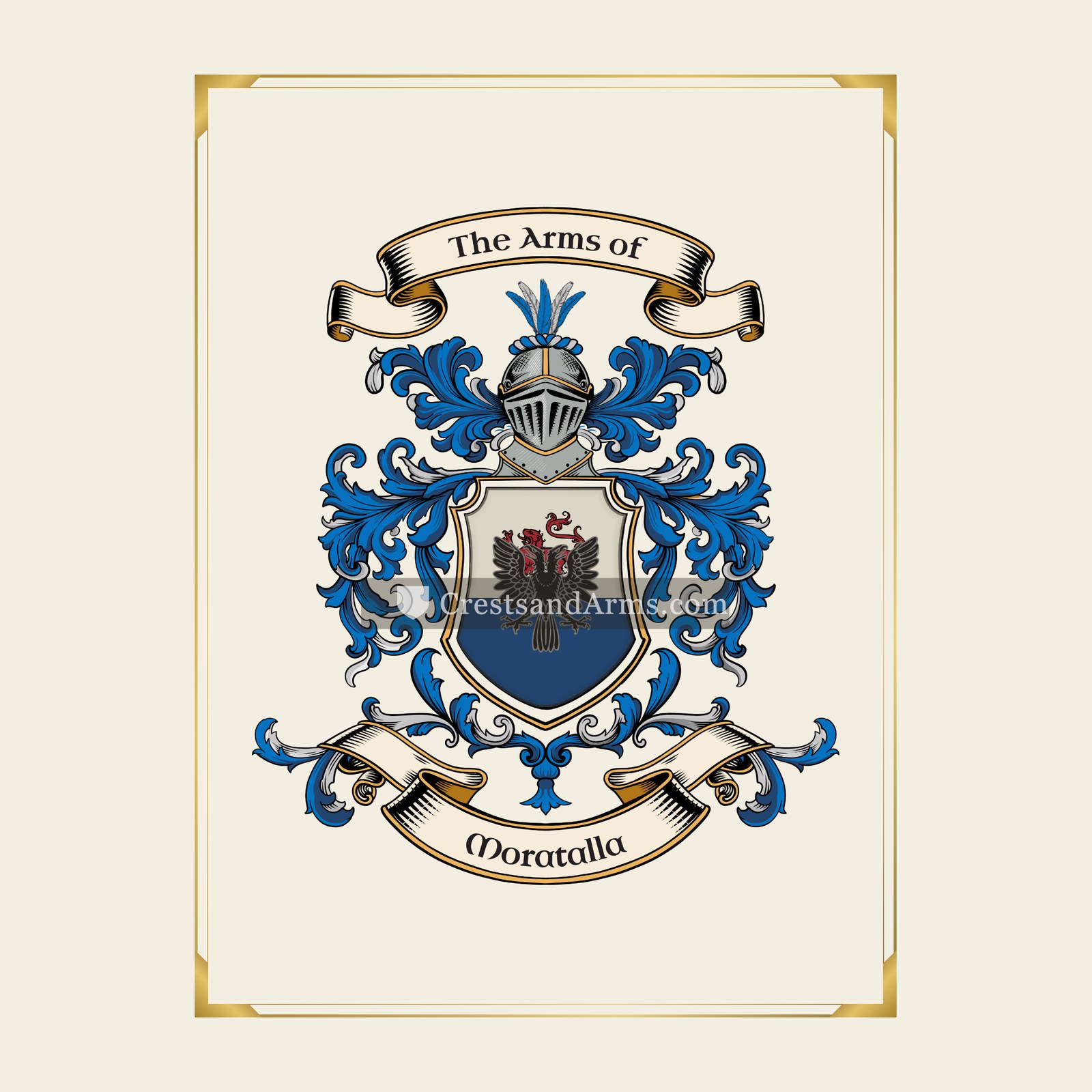 With gold border