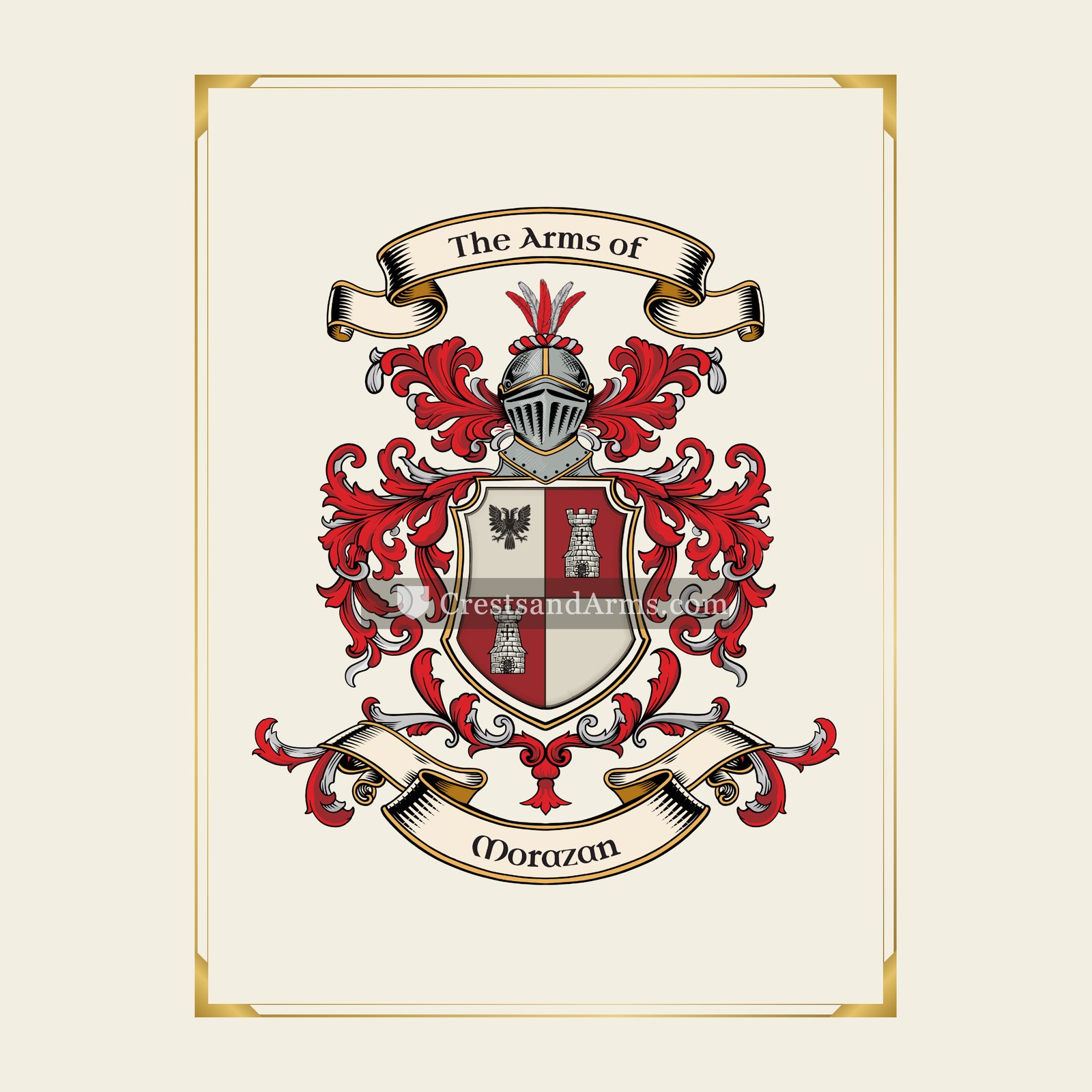 With gold border