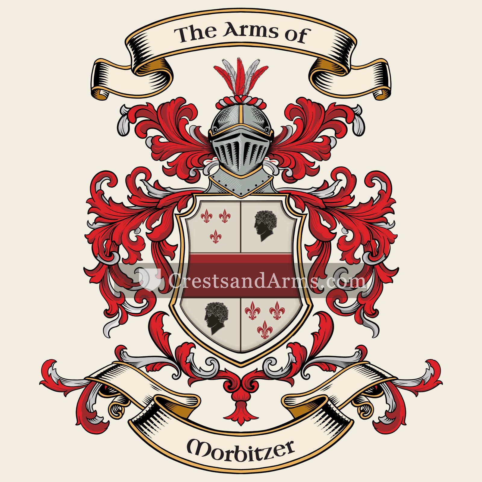 The Morbitzer coat of arms, drawn from the recorded blazon
