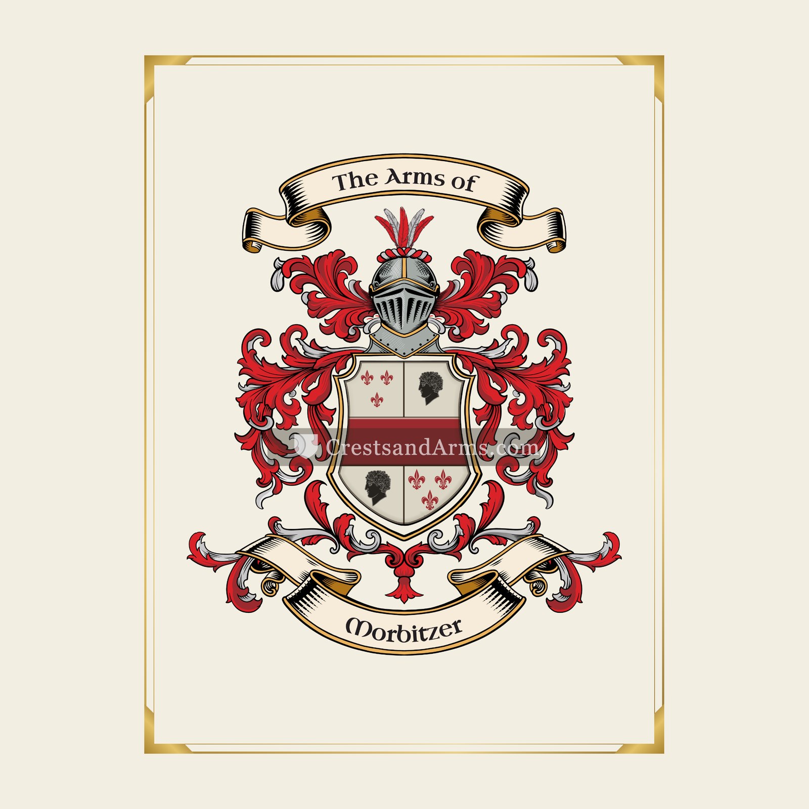 With gold border